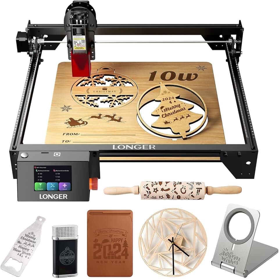 LGT Longer RAY5 Laser Engraver, 10W High-Precision Laser Engraver, Compressed Spot CNC, App Offline Control, DIY Engraving Tool for Metal/Glass/Wood, Engraving Area 15.7 