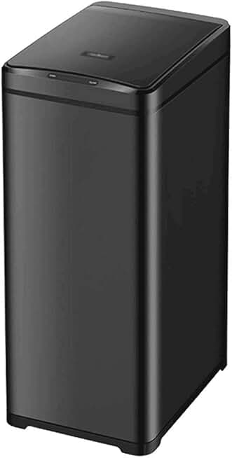 Large Capacity Household Kitchen Trash Can with Lid Stainless Steel Smart Trash Can Rectangular Induction Trash Can, 50 Liter Gallon Trash can for Bedroom(D,30L)