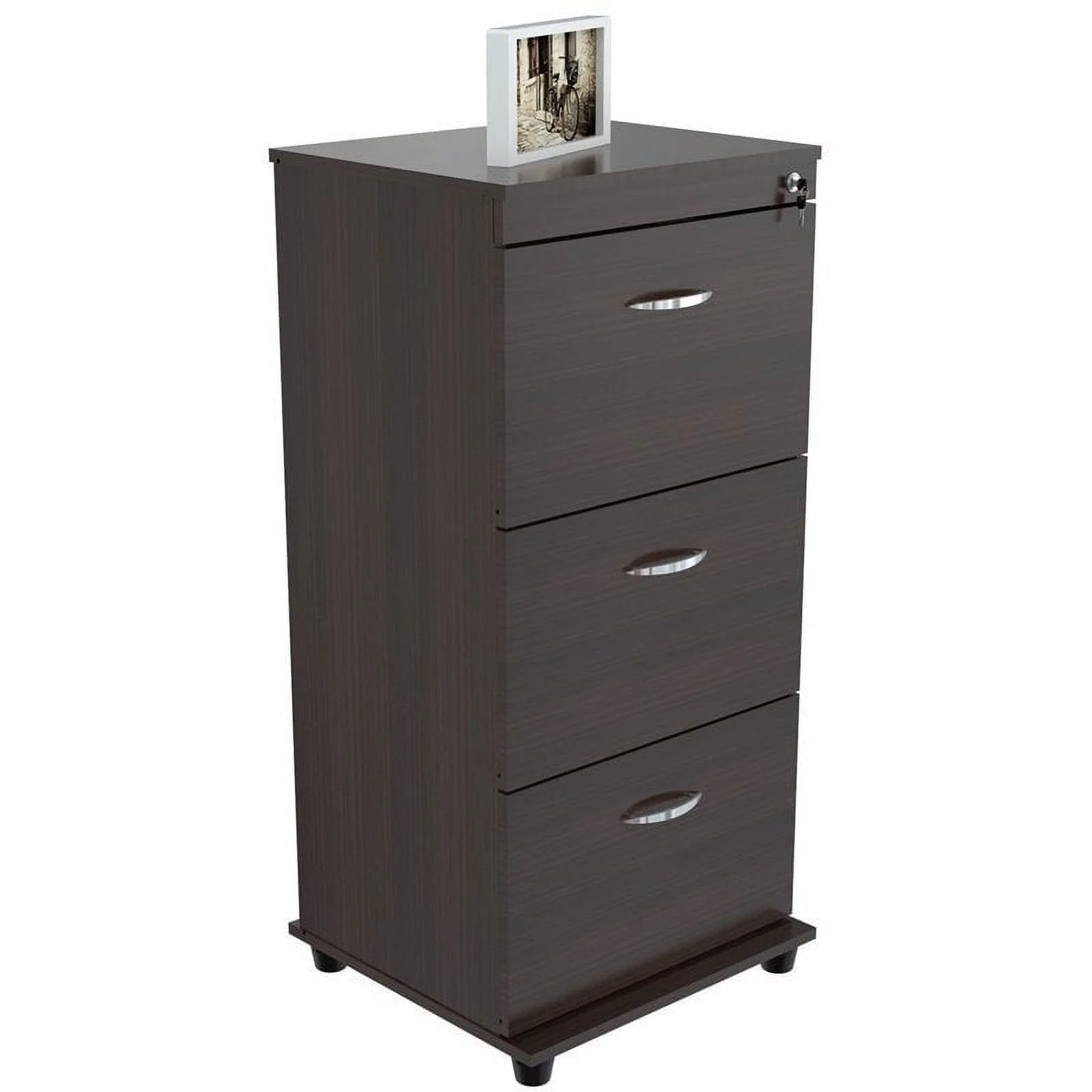 Pemberly Row 3-Drawer Modern Engineered Wood File Cabinet in Espresso
