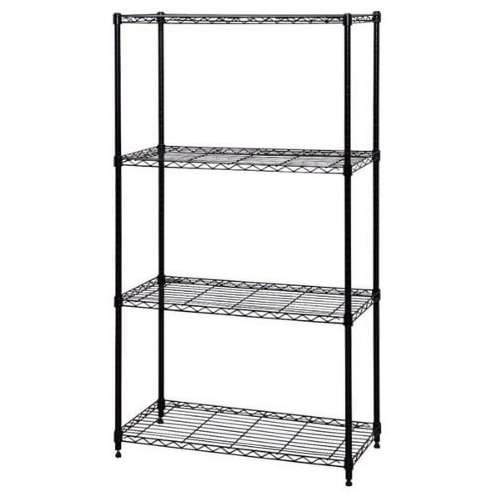 Iris Ohyama Color Rack Metal Rack 4 Levels Black Rust-Proof Width 75 x Depth 35 x Height 143 cm Pole Diameter 19 mm Steel Rack Rust-Resistant Body CMM-75144
