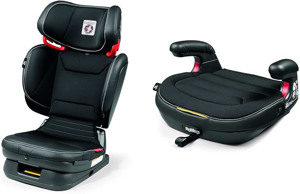 Viaggio Flex 120 - Booster Car Seat - for Children from 40 to 120 lbs - Made in Italy - Licorice (Black) & Viaggio Shuttle - Booster Car Seat - for Children from 40 to 120 lbs