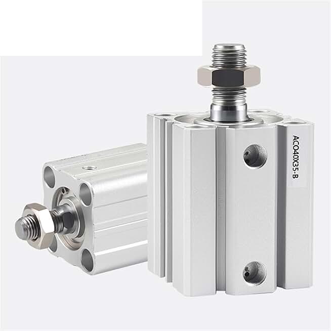 ACQ20 Pneumatic Thin Cylinder 20/25/32-5-10-15-20-25-30-40-50-60-B Piston Compact Double Acting Cylinders 1pcs(Stroke 20mm,ACQ25 (No Magnet))