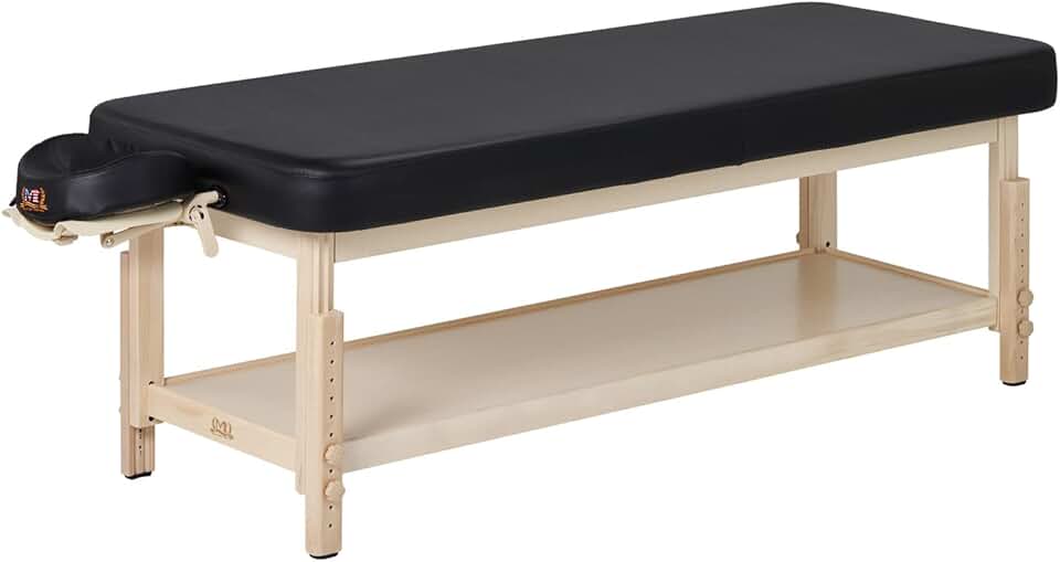 MT Harvey-Comfort Flat Stationary Massage Table for Spa, Salon, Beauty Use(Black)