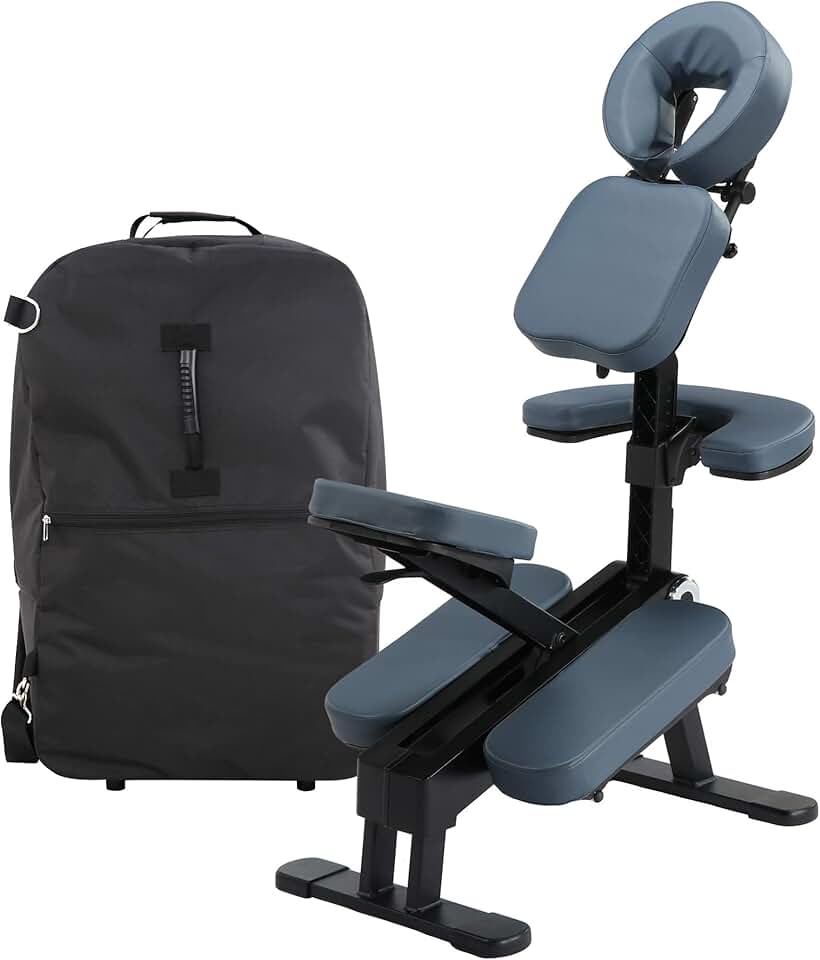 Master Massage MM-143 Gymlane Portable Massage Ergonomically Designed with 2-Inch Foam Cushioning, Multiple Configurations, Supports up to 600lbs-Portable Tattoo Chair, Royal Blue