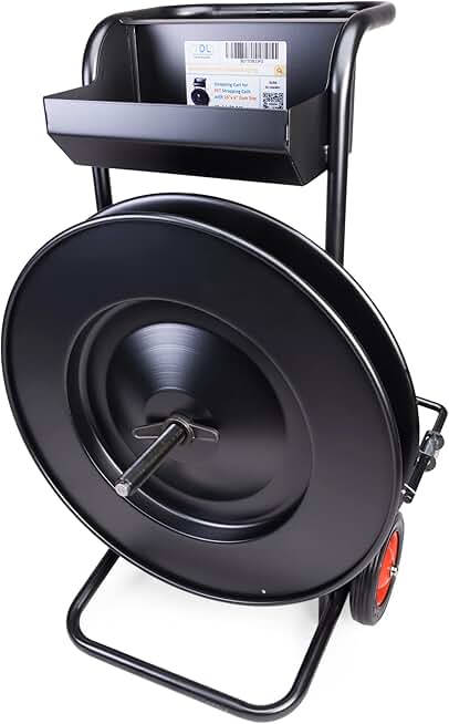 IDL Packaging CA-543 Heavy Duty Strapping Cart/Dispenser for Polyester (PET) Strapping Coils with 16