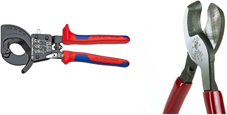 KNIPEX Ratcheting Cable Cutter and Klein Tools Heavy Duty Cable Cutter Bundle