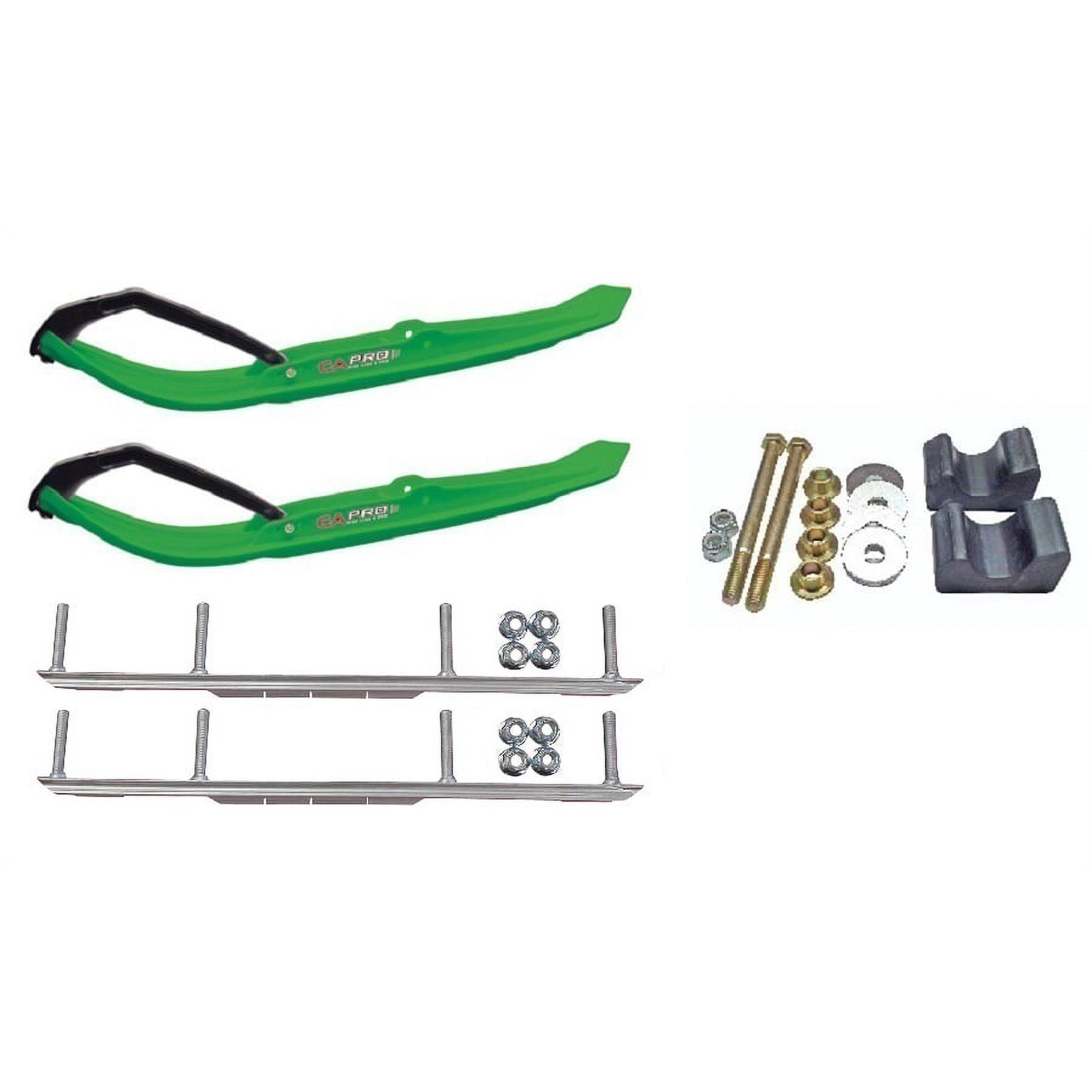 C&A Pro Green MTX Snowmobile Skis w/ 6