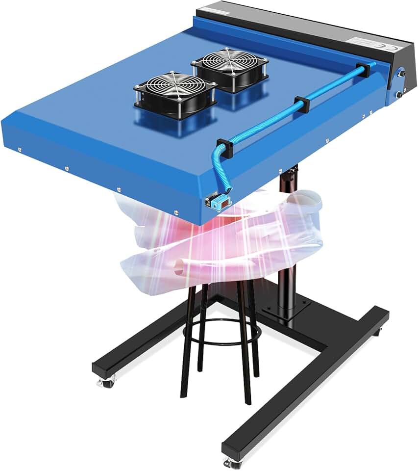 Flash Dryer 20 x 24 inch, Upgrade 6000W Flash Dryer for Screen Printing Machine, Automatic Double Fan IR Flash Dryer, with Height Adjustable Stand, T-Shirt Curing Machine(220V)