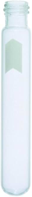 Kimax 73750-16150 Borosilicate Glass Round Bottom 20mL Disposable Screw Thread Culture Tube, with Marking Spot (Case of 1000)