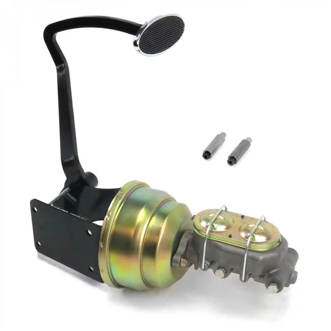 Helix Suspension Brakes & Steering  40-48 Chevy 7 in. Dual Brake Pedal Kit Drum & Drum Large Oval Chrome Pad