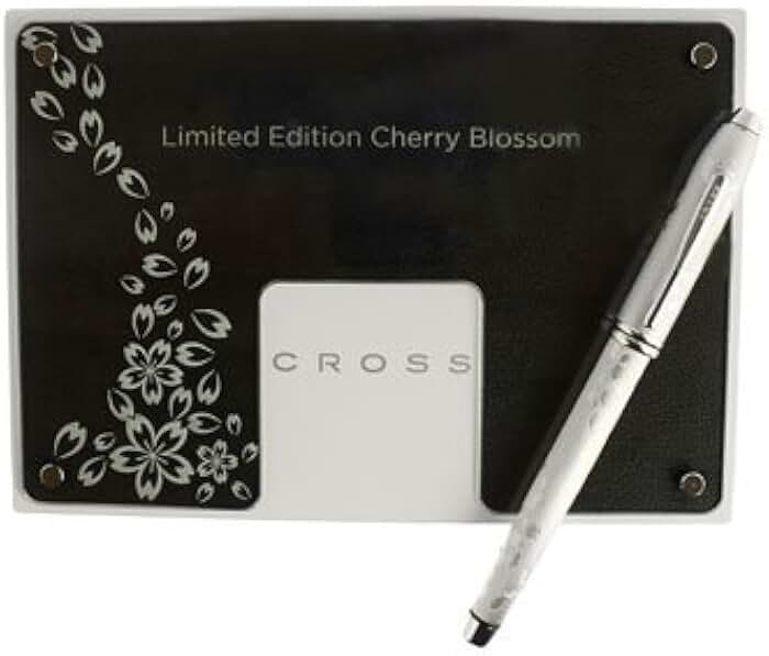 Cross Townsend Cherry Blossom Platinum Limited Edition Selectip Gel Ink Rollerball Pen with numbered Certificate of Authenticity