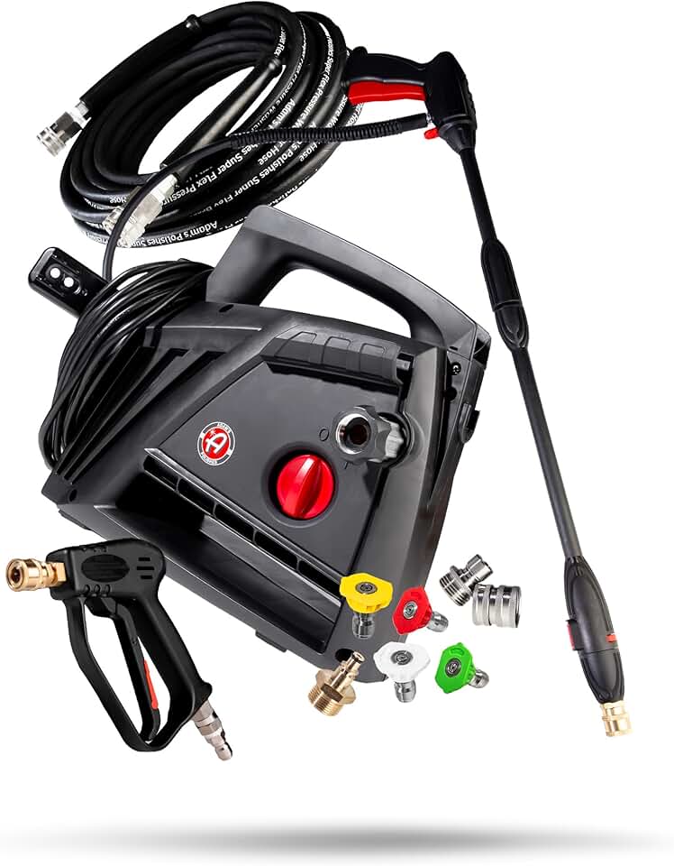 Compact Pressure Washer Upgrade Kit - Powerful, Lightweight, Portable Electric Pressure Washer Sprayer | Max 1500 PSI, 1.2 GPM | for Car Home Auto Patio RV Motorcycle & Garage