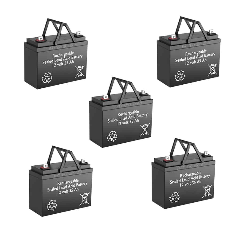 BatteryGuy Douglas battery Guardian DG1230 replacement 12V 35Ah battery  - BatteryGuy brand equivalent (qty of 5)