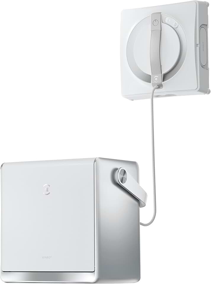 Winbot W2 Omni Potable Window Cleaning Robot, Intelligent Cleaning with Three-Nozzle Wide-Angle Spray Technology, Win SLAM 4.0 Path Planning, Deep Edge Cleaning, 5500Pa Suction Power