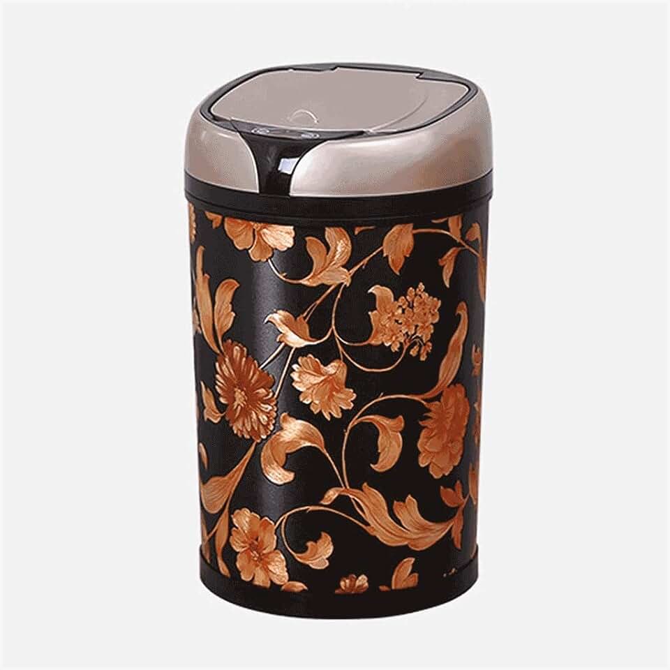 6L 8L 12L Inductive Type Trash Can Smart Sensor Automatic Kitchen and Toilet Rubbish Bin Stainless Steel Waste Bin(C,8l)