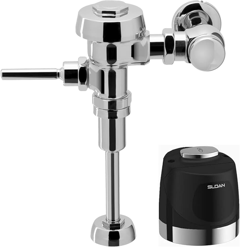 Sloan Royal 186 Urinal Flushometer, 3012636 & Sloan RESS-U Retrofit, 3379008 Bundle - Fixture Connection Top Spud, 1.0 GPF Manual Flush Valve, Infrared Sensor, 6 Year Battery Life
