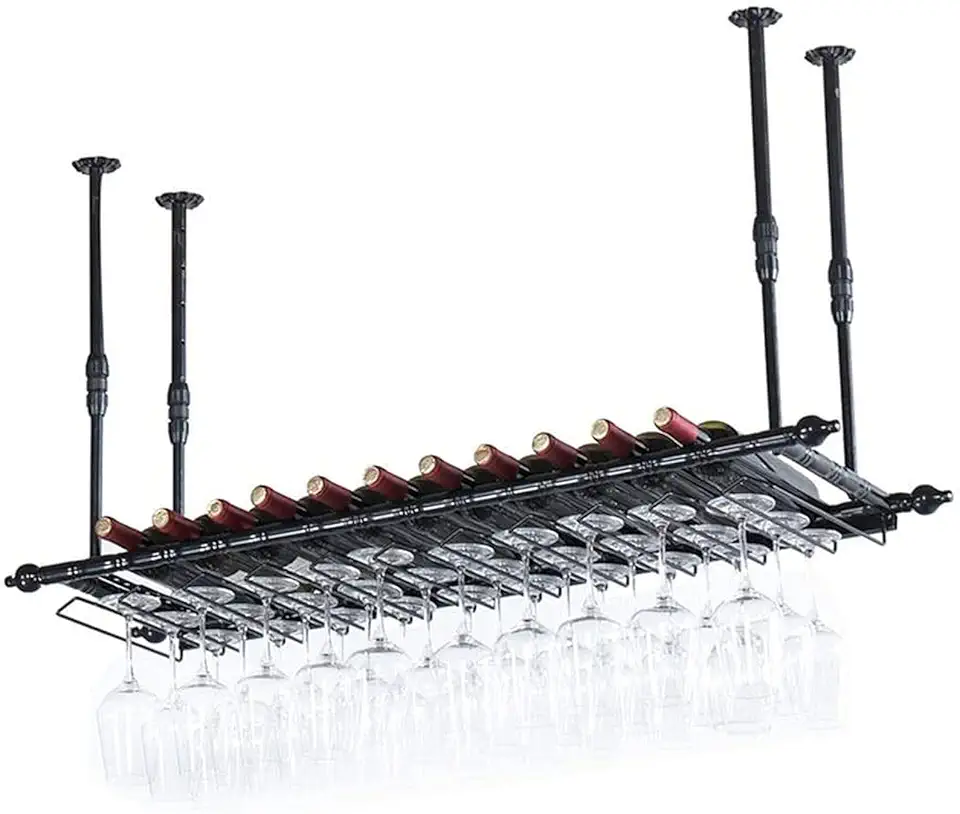 Shelf Wine Glass Holder, Wine Glass Holder, Champagne Glass Holder, Glassware Holder, Rack,Upside Down Wine Glass Holder (Color : Black, Size : 80cm30)