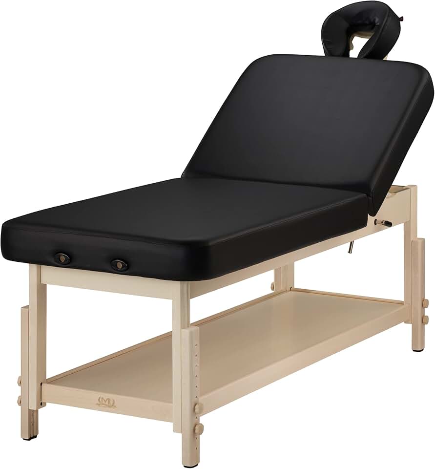 MT Harvey-Tilt Liftback Tilting Backrest Salon Stationary Massage Beauty Table(Black), 72x30 Inch (Pack of 1)