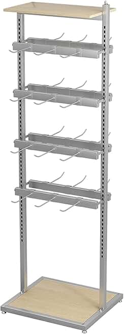 Retail Store Display Racks, Freestanding Commercial Boutique Shelves Jewelry Accessory Organizer Holder Garment Rack with Hooks, Keyring Purse Socks Display Stand