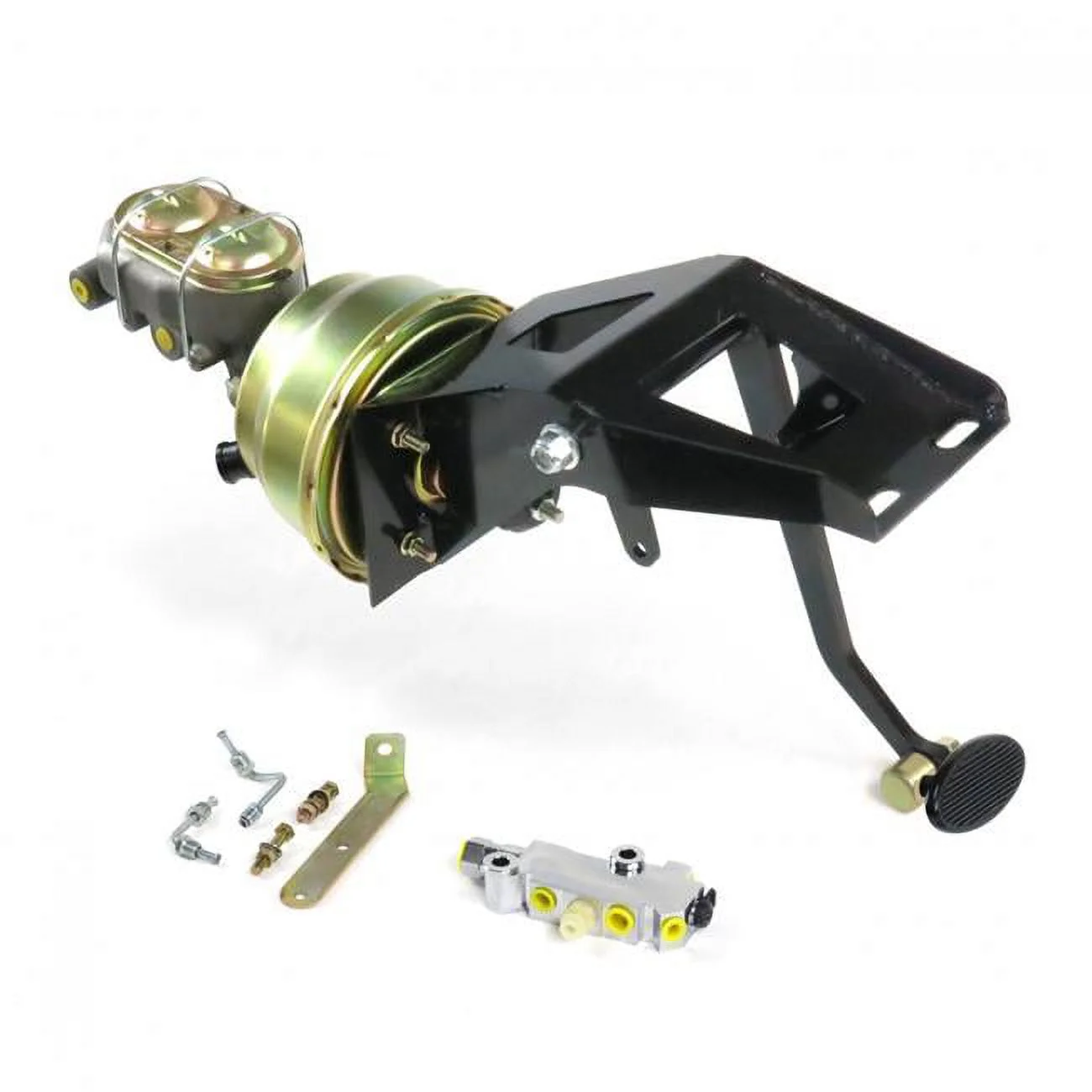 Helix Suspension Brakes & Steering  53-56 Ford Truck Firewall 8 in. Dual Brake Pedal Kit Disc & Disc Small Oval Black Pad