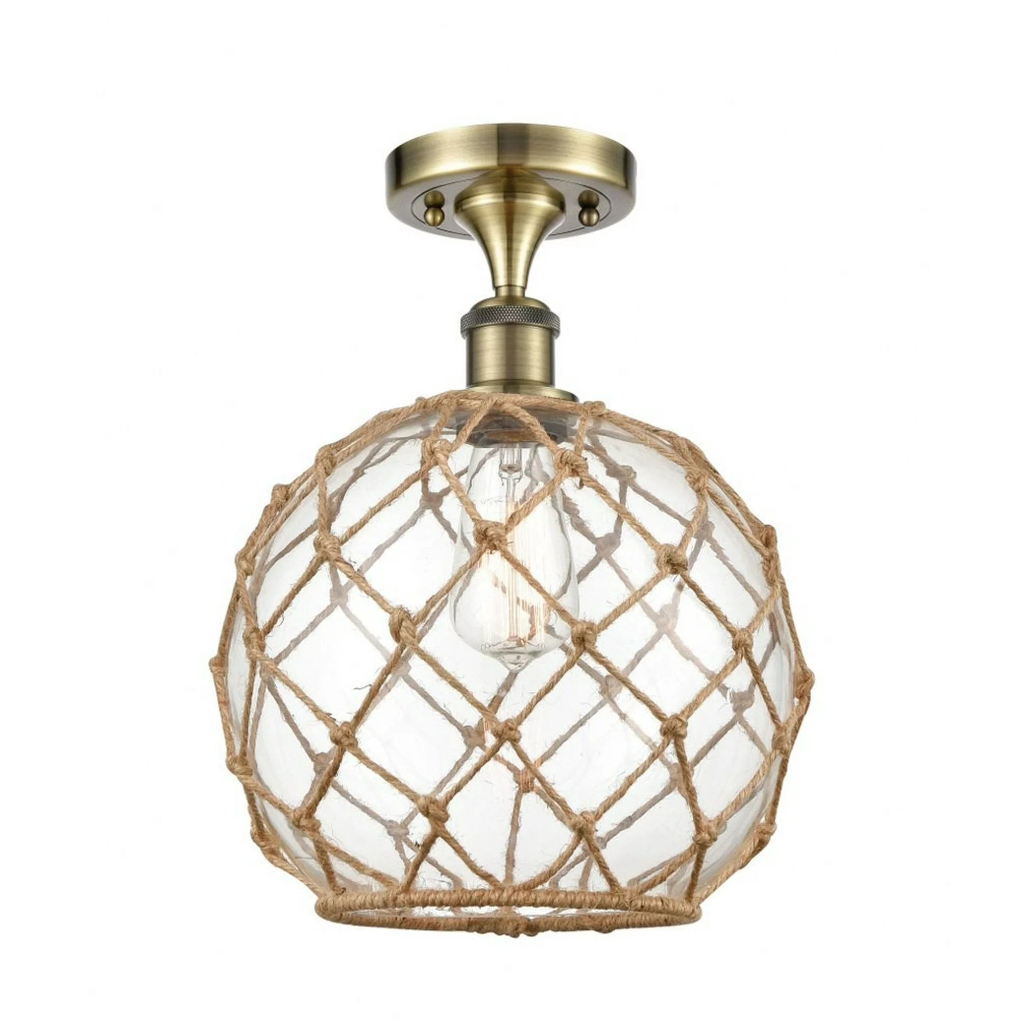 Innovations Lighting - Farmhouse Rope - 1 Light Semi-Flush Mount In Industrial