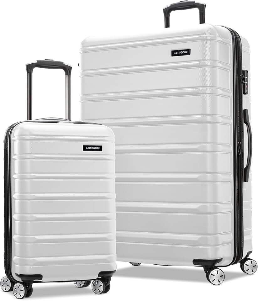 Samsonite Omni 2 Hardside Expandable Luggage with Spinner Wheels, Birch White, 2-Piece Set (Carry-on/Large)