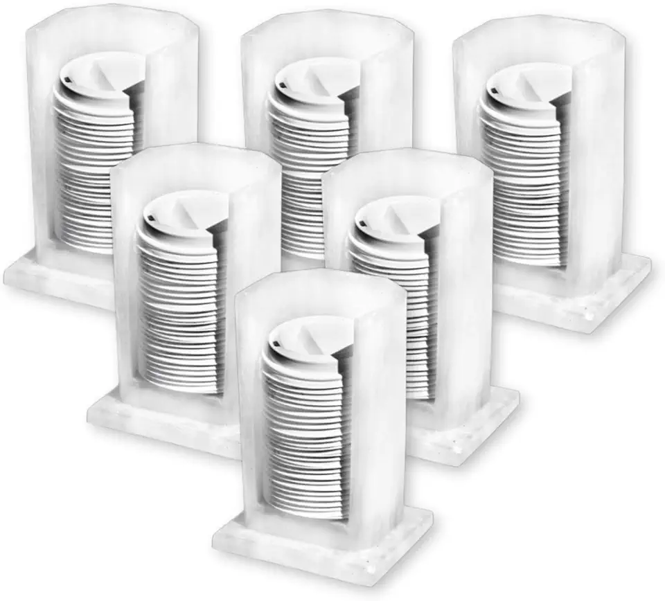 Steelite Disposable Cup Lid Holder Display, Kenny Mack Resin Coffee Break Hot or Cold Beverage Bar Countertop Organizer for Commercial Foodservice, Cafe and Restaurant Use, 4.5