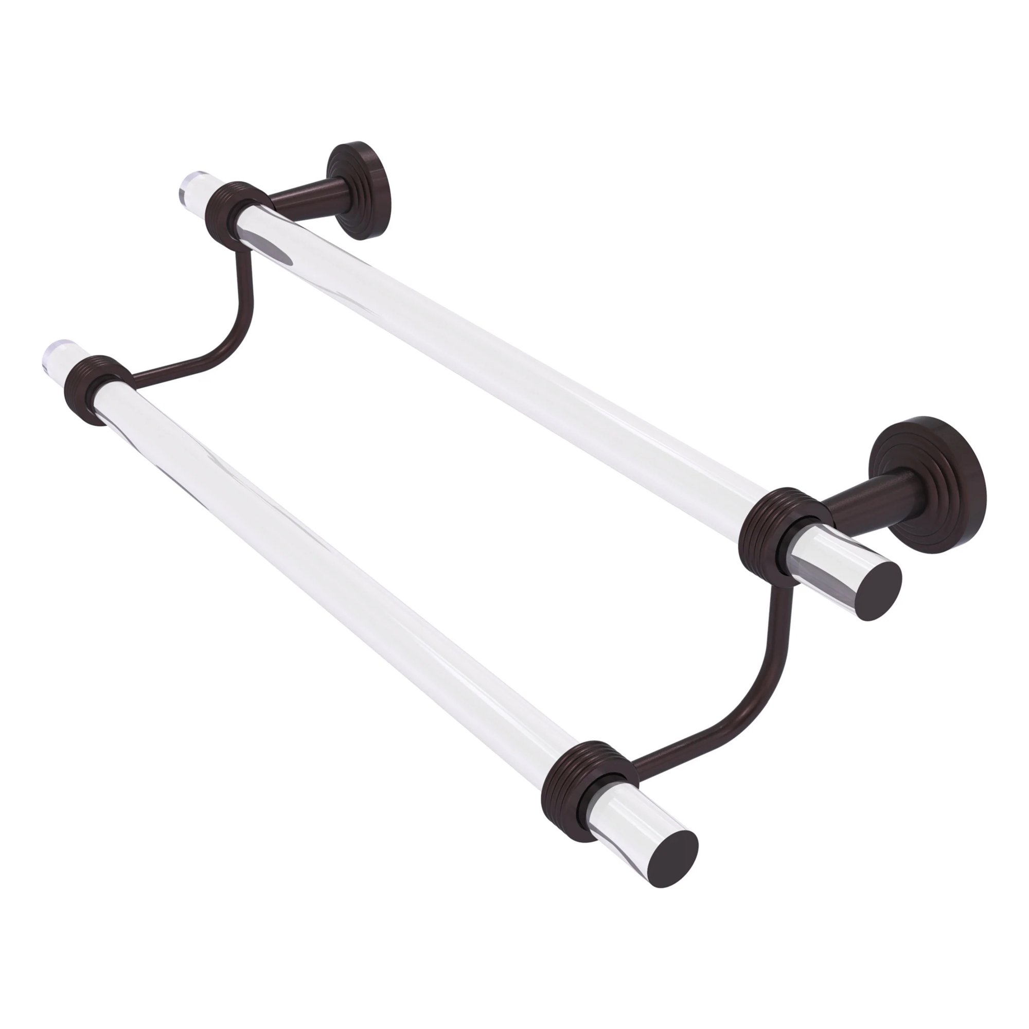 Pacific Beach Collection 18-in Double Towel Bar with Groovy Accents in Antique Bronze