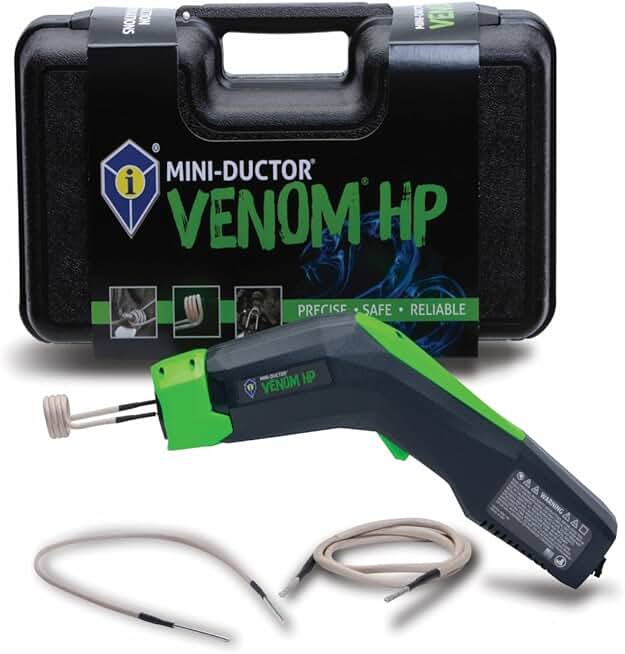 Induction Innovations - Mini-Ductor Venom HP (MDV-787) - Handheld Induction Heater with 3 Basic Coils, Rugged Carrier Case & Operations Manual to Safely Remove Nuts, Bolts, Bearings, & More