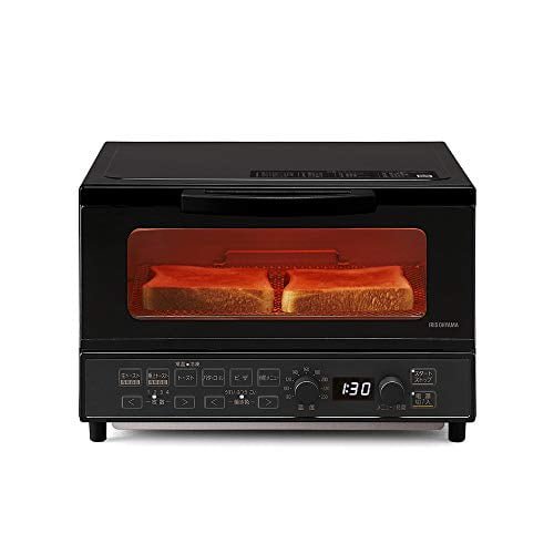 Iris Ohyama Toaster Oven Toaster 4 sheets baked 1200W (80 ~ 230 degrees) Automatic menu 20 types Raw toast Superb toast Top and bottom heater 4 Microcomputer type black MOT-401-B