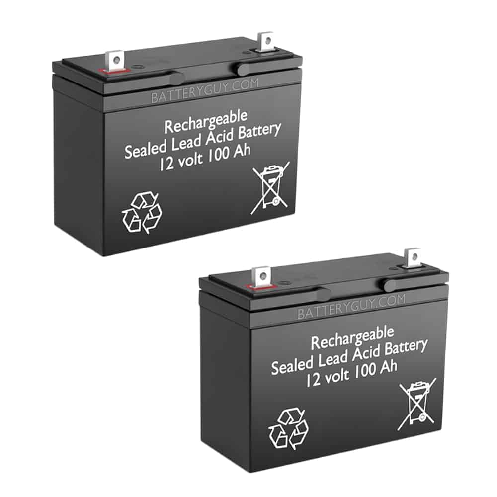 BatteryGuy Caroute R Platform R100 24 volt replacement 12V 100Ah battery - BatteryGuy brand equivalent (Qty of 2)