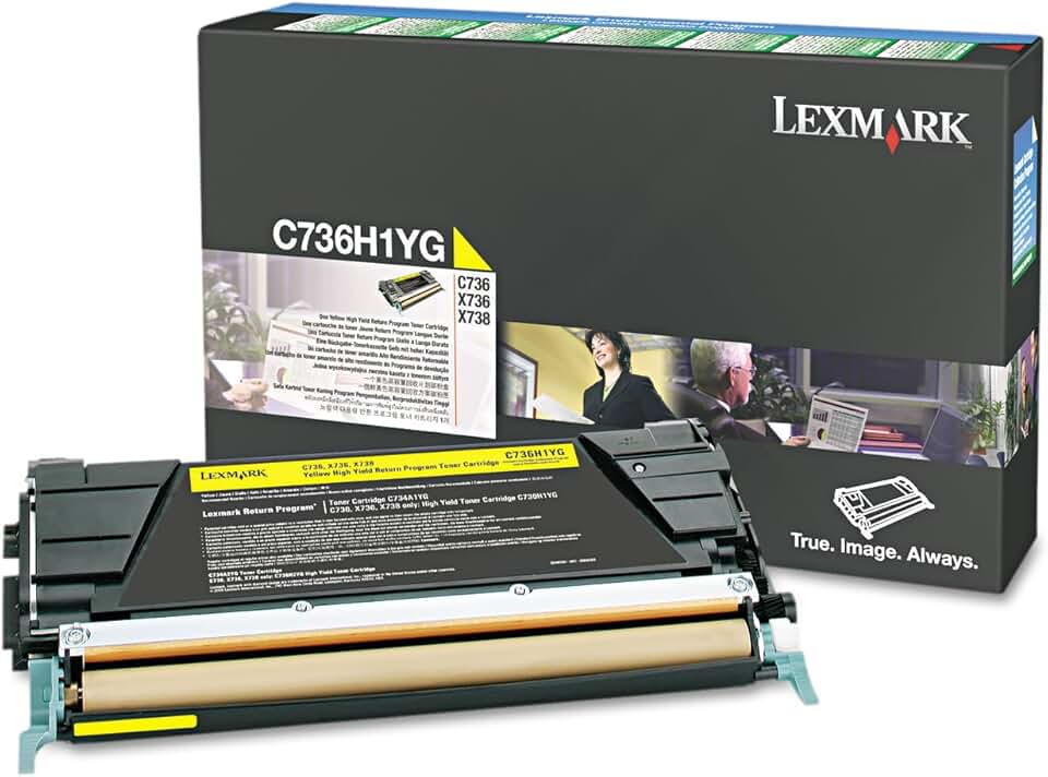 Lexmark C736H1YG High-Yield Toner Cartridge, Yellow - in Retail Packaging