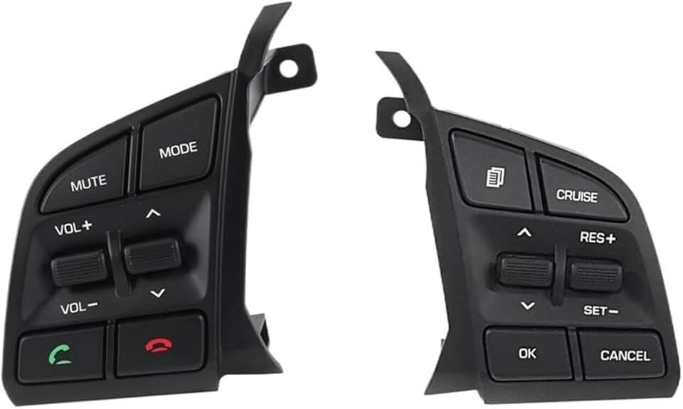 Car Steering Wheel Cruise Control Buttons Remote Volume Button Switches Compatible with Hyundai Tucson 2015-2019 96710D3500