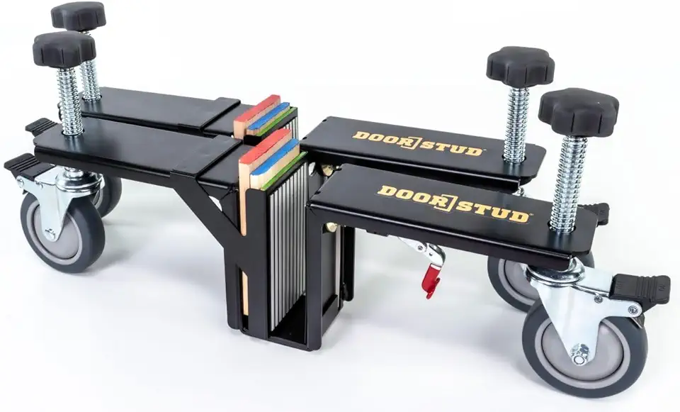 Heavy Series Black with Infinite Spacer - Hands-Free, Single-Person Door Installation Tool, Premium Steel, Versatile & Easy to Use