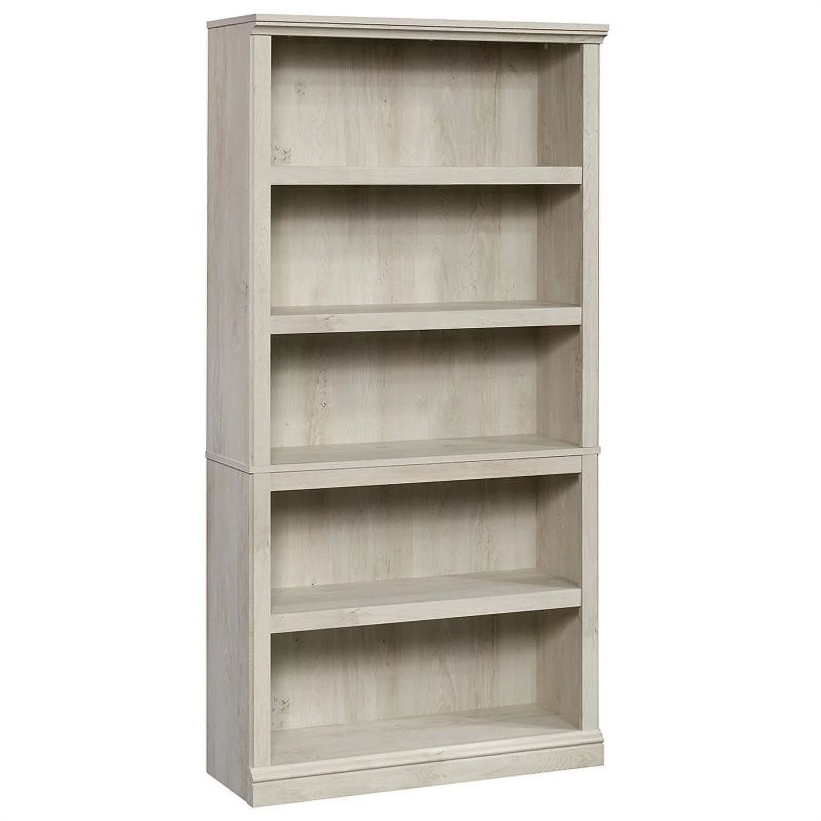 Pemberly Row 5-Shelf Transitional Engineered Wood Bookcase in Chalked Chestnut