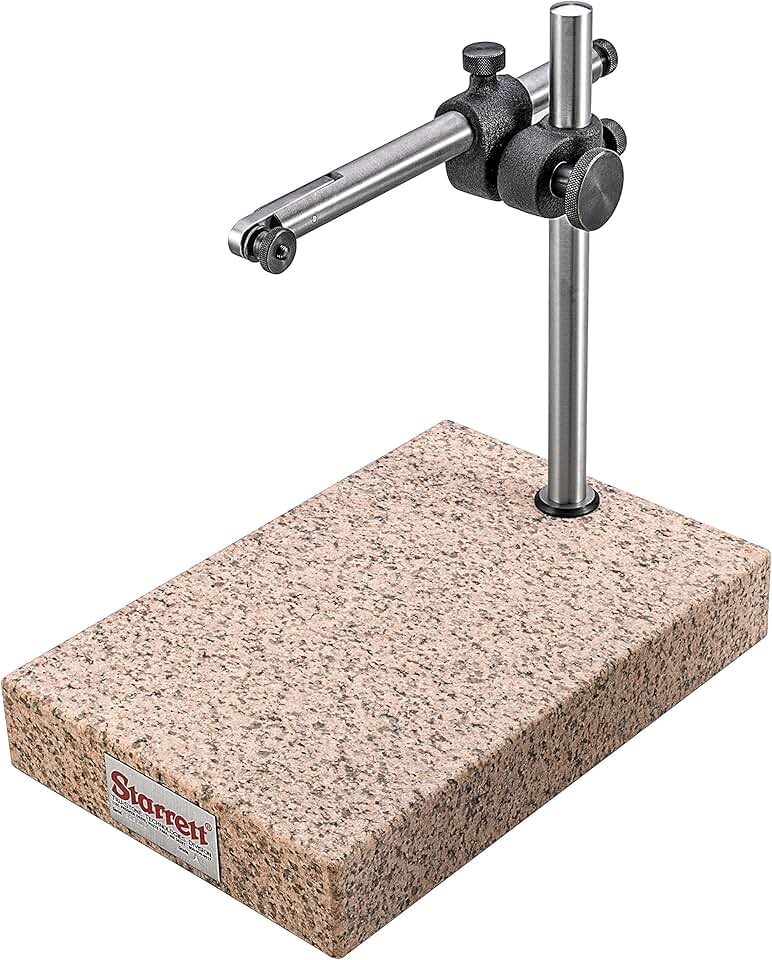 Granite Base, Upright Base Post and Gage Holding Rod, Including Clamp Mechanism and Fine-Adjustment