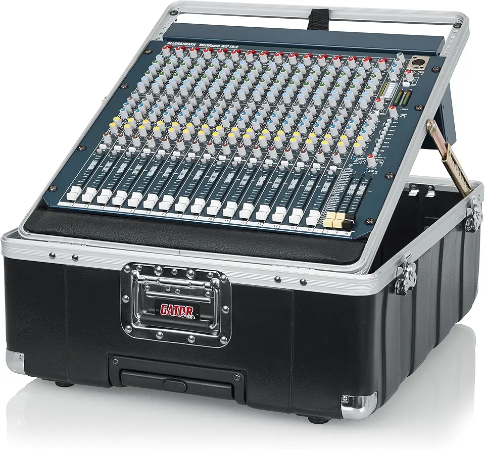 Gator Cases Lightweight ATA Molded Pop-Up Mixer Case with Wheels and Pull Handle; 12U (G-MIX-12 PU)