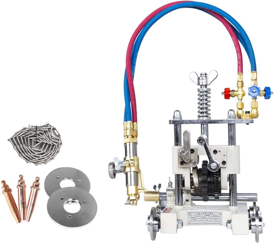 CG2-11Y Manual Tunnel Pipe Gas Cutting Machine 5~50mm Torch Beveling Gas Cutter Precise Pipe Cutting Machine Efficient Pipe Beveling Machine Tube Pipe Cutter Tool(Acetylene + Oxygen)