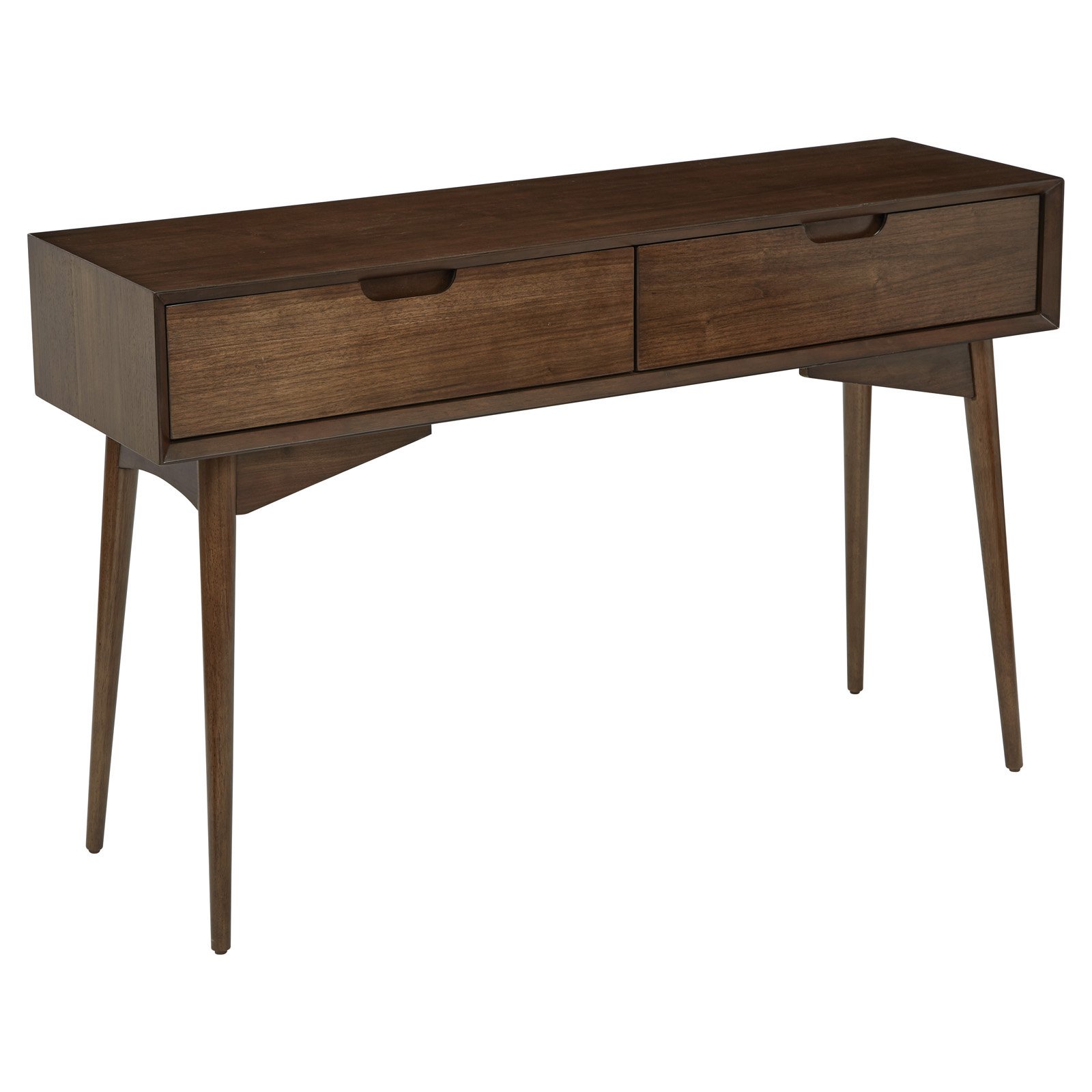 OSP Home Furnishings Copenhagen Console Table in Walnut Finish