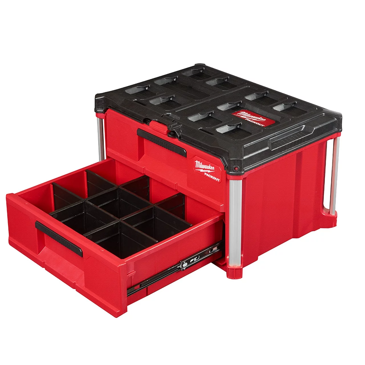 Pack of 1, Milwaukee 48-22-8442 Packout 2-Drawer Tool Box