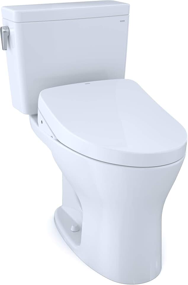 TOTO MW7463056CSMFG.10#01 Drake WASHLET Two-Piece Elongated Dual Universal Height with 10 Inch Rough-in DYNAMAX Tornado Flush Toilet with S550e Bidet Seat, 1.6 and 0.8 GPF, Cotton White