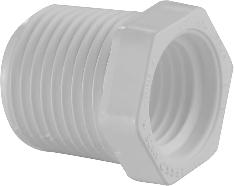 439 Series PVC Pipe Fitting - Reducing T.T. Bushing Flush Style - Schedule 40 (White) - 4×3