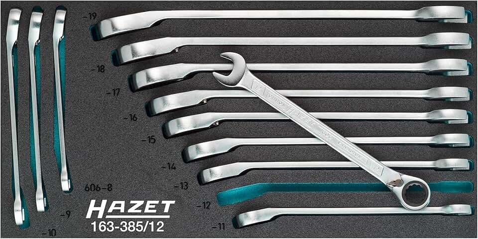 Hazet Ratchet Combination Spanner Set, 1 Piece, 163-385/12