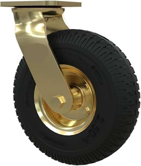 Caster 8-inch Gold-Plated Inflatable Wheel Rubber Hotel Luggage Cart Air Universal 1Pcs