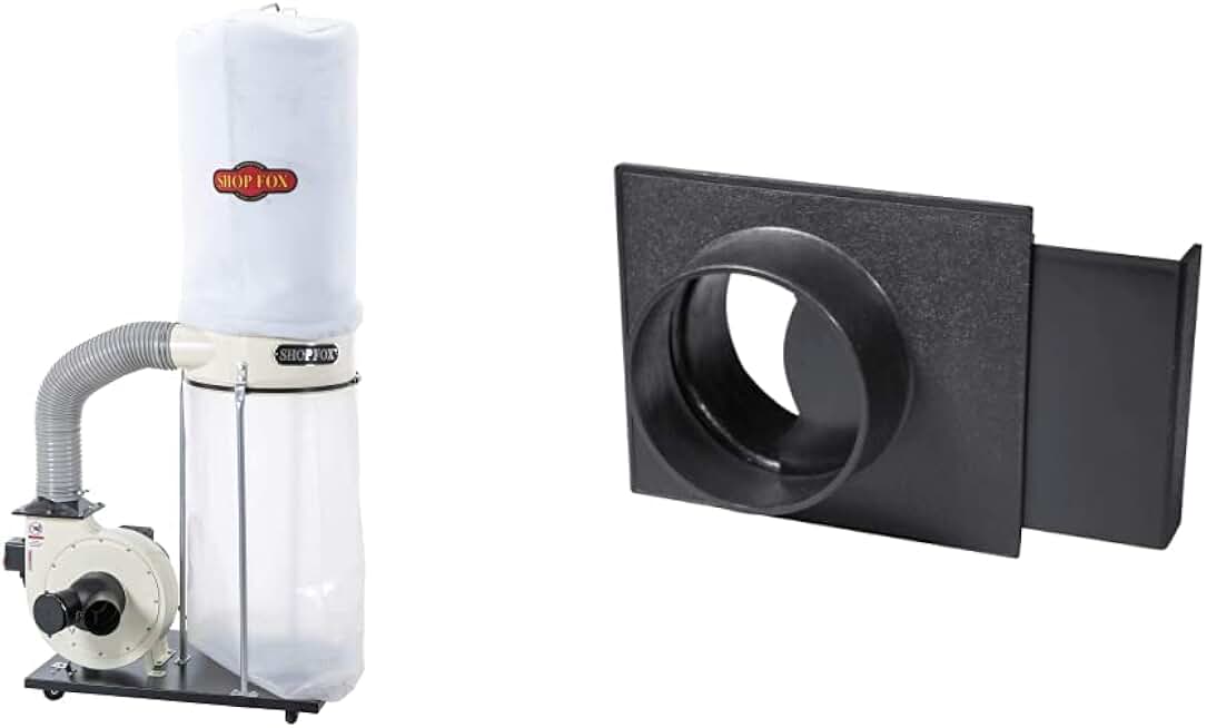 Shop Fox W1685-1-1/2 HP Dust Collector & POWERTEC 70108 4 Inch Blast Gate for Dust Collector/Vacuum Fittings