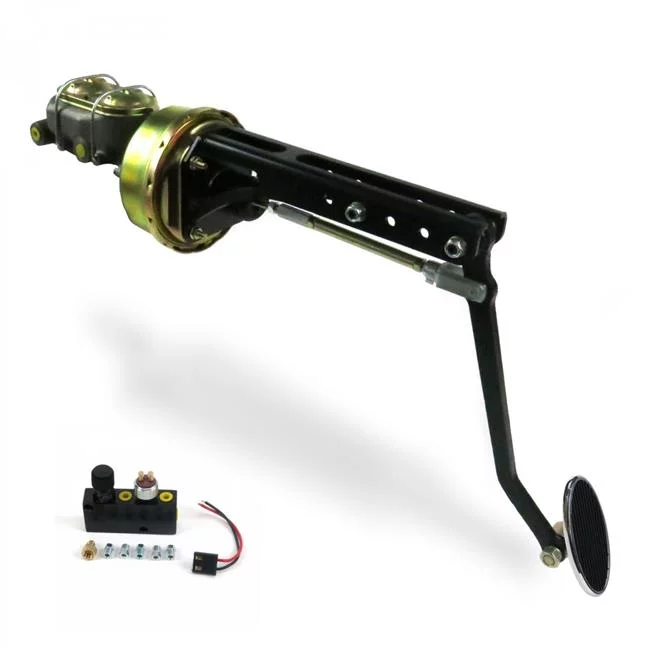 Helix Suspension  Universal Adjustable FW 8 in. Single Brake Pedal kit with Adjustable Disc & Drum Large Oval Chrome Pad