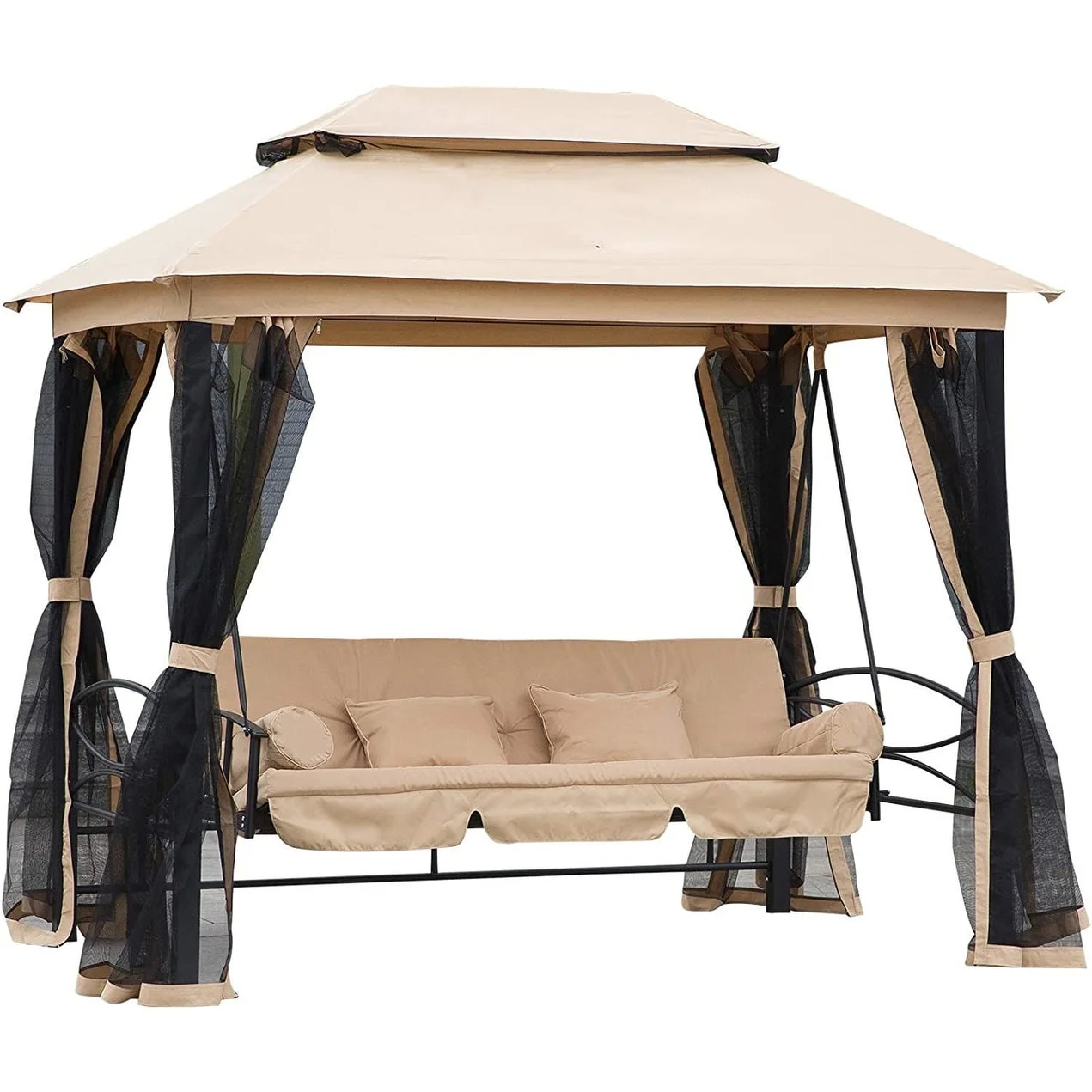 Outdoor Daybed Swing with Canopy