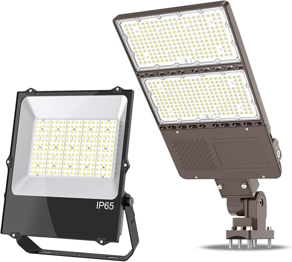 ADUB 320W LED Parking Lot Light with Photocell, 300W LED Flood Light ETL Listed
