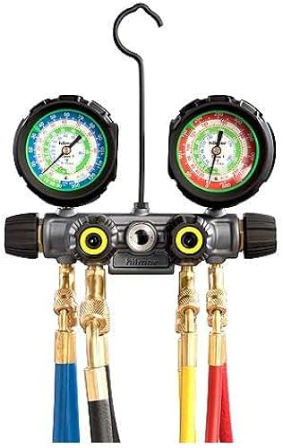 hilmor 1839128 HP 22-407C-410A 4-Valve Manifold with Hoses