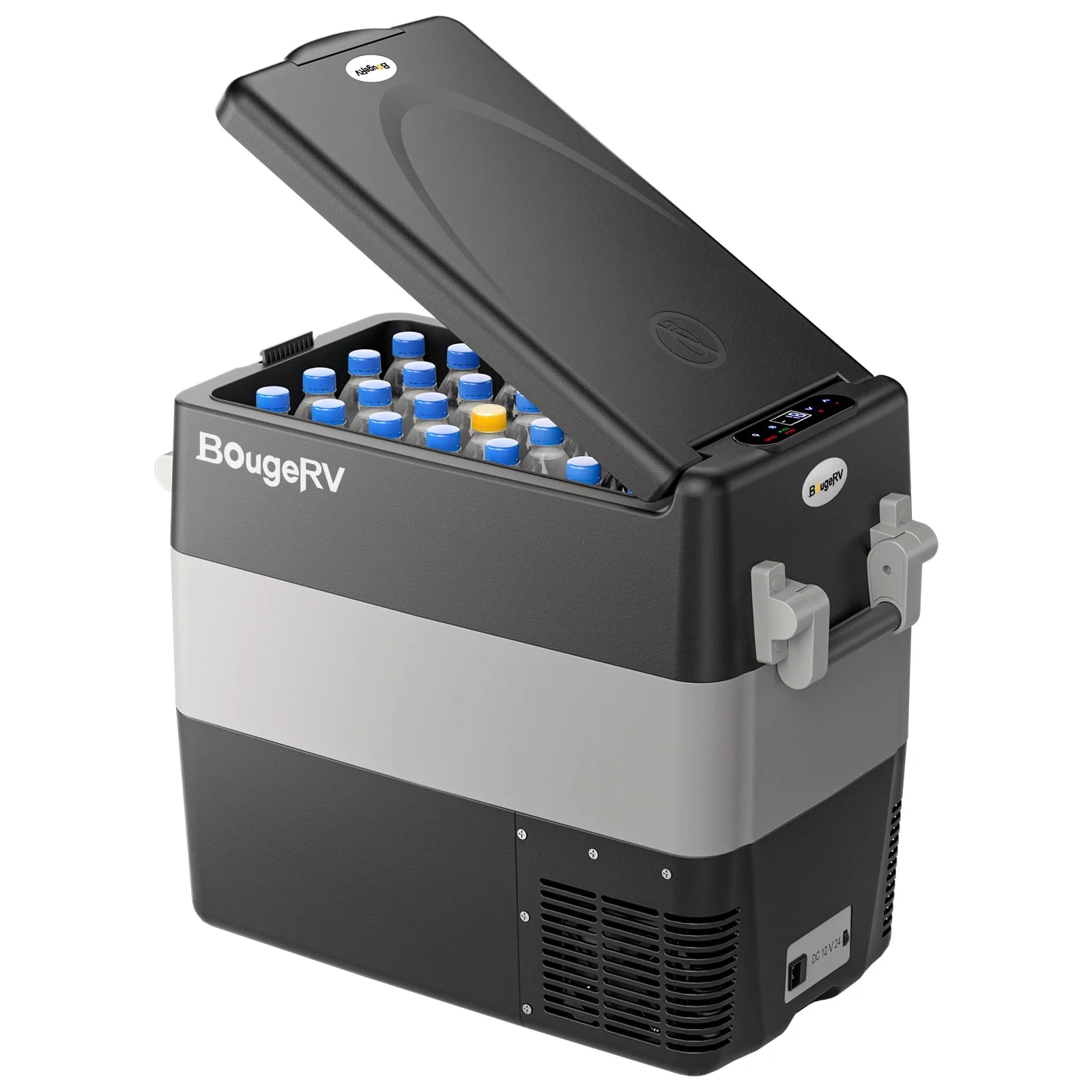 BougeRV Car Refrigerator 53 Qt, 12 Volt Refrigerator Portable Freezer, 12V/24V DC 110~240 Volt AC Car Fridge with -4℉~50℉ Cooling Range for RV Camper Truck Vehicle Van Boat Outdoor & Home Use